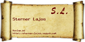 Sterner Lajos névjegykártya